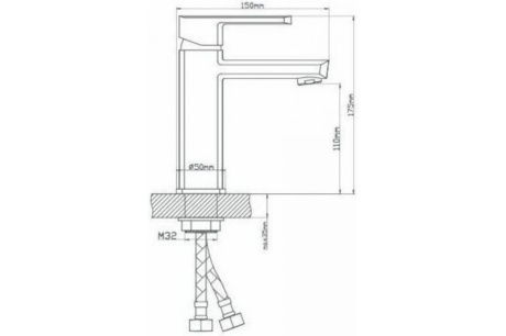 Купить Смеситель для умывальника BOOU B8215-1J гайка 40мм фото №2