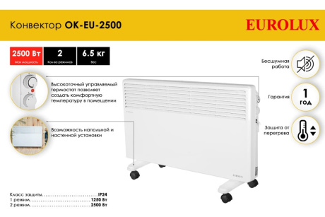 Купить Конвектор РЕСАНТА OK-EU-2500 Eurolux 67/4/27 фото №8