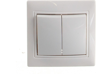 Купить Выключатель 2-кл 10А Кварта белый  SMARTBUY SBE-01w-10-SW2-0-c фото №2