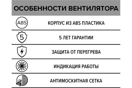 Купить Осевой вытяжной вентилятор ERA 4S c антимоскитной сеткой D 100 фото №6