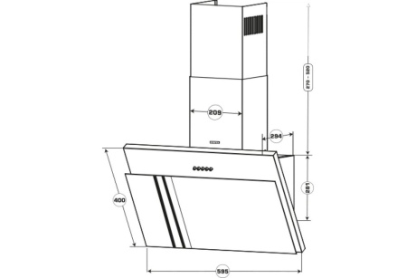 Купить Вытяжка кухонная CT-1826-60 White наклон ширина 60см металл  CENTEK фото №2